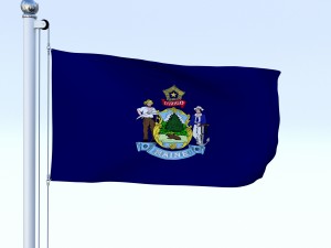 animated maine flag 3D 모델