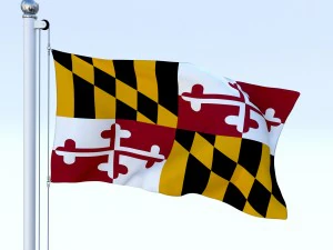 animated maryland flag 3D Model