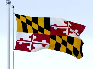animated maryland flag 3D Model