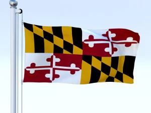 animated maryland flag 3D Model
