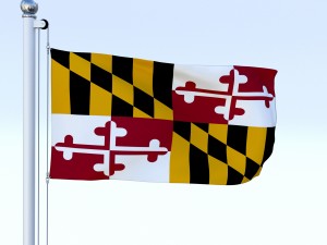 animated maryland flag Modello 3D