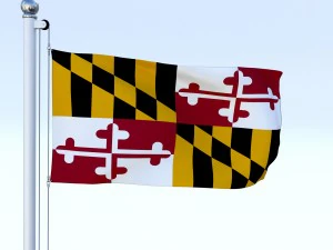 animated maryland flag 3D Model