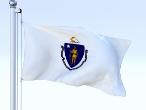 animated massachusetts flag 3D Model
