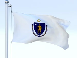 animated massachusetts flag 3D Model