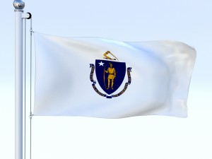 animated massachusetts flag 3D Model
