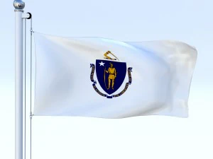animated massachusetts flag 3D Model