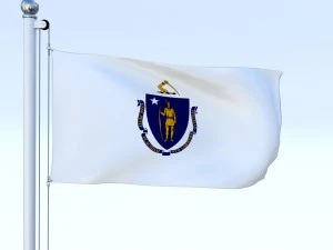 animated massachusetts flag 3D Model