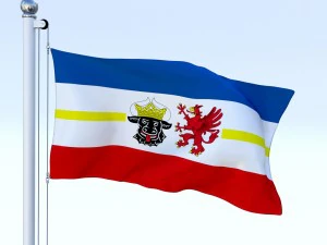 animated mecklenburg-western pomerania german state flag 3D Model