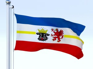 animated mecklenburg-western pomerania german state flag 3D Model