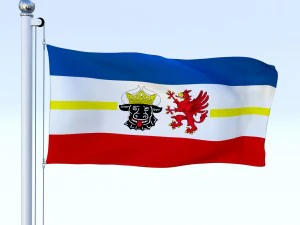 animated mecklenburg-western pomerania german state flag 3D Model