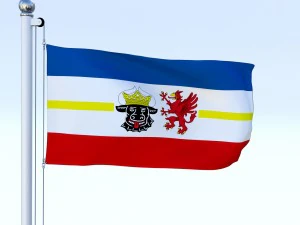 animated mecklenburg-western pomerania german state flag 3D Model
