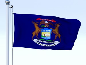 animated michigan flag 3D मॉडल