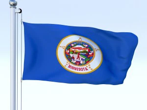 animierte Minnesota-Flagge 3D Modell
