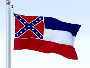animated mississippi flag 3D Model