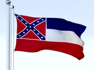 animated mississippi flag 3D Model