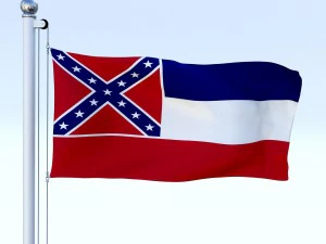 animated mississippi flag 3D Model