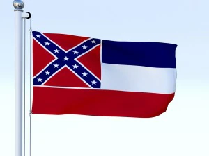 animated mississippi flag 3D Model