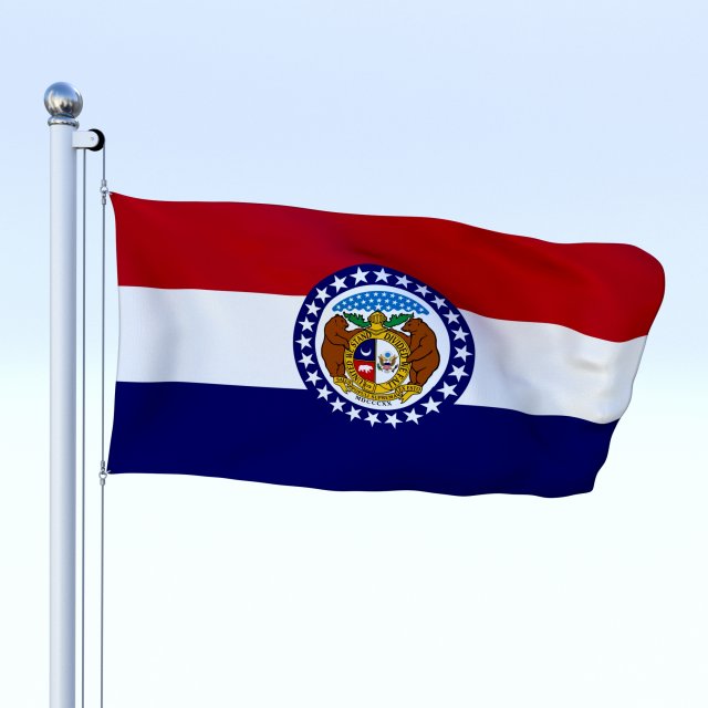 animated missouri flag 3D 模型 .c4d .max .obj .3ds .fbx .stl .blend 