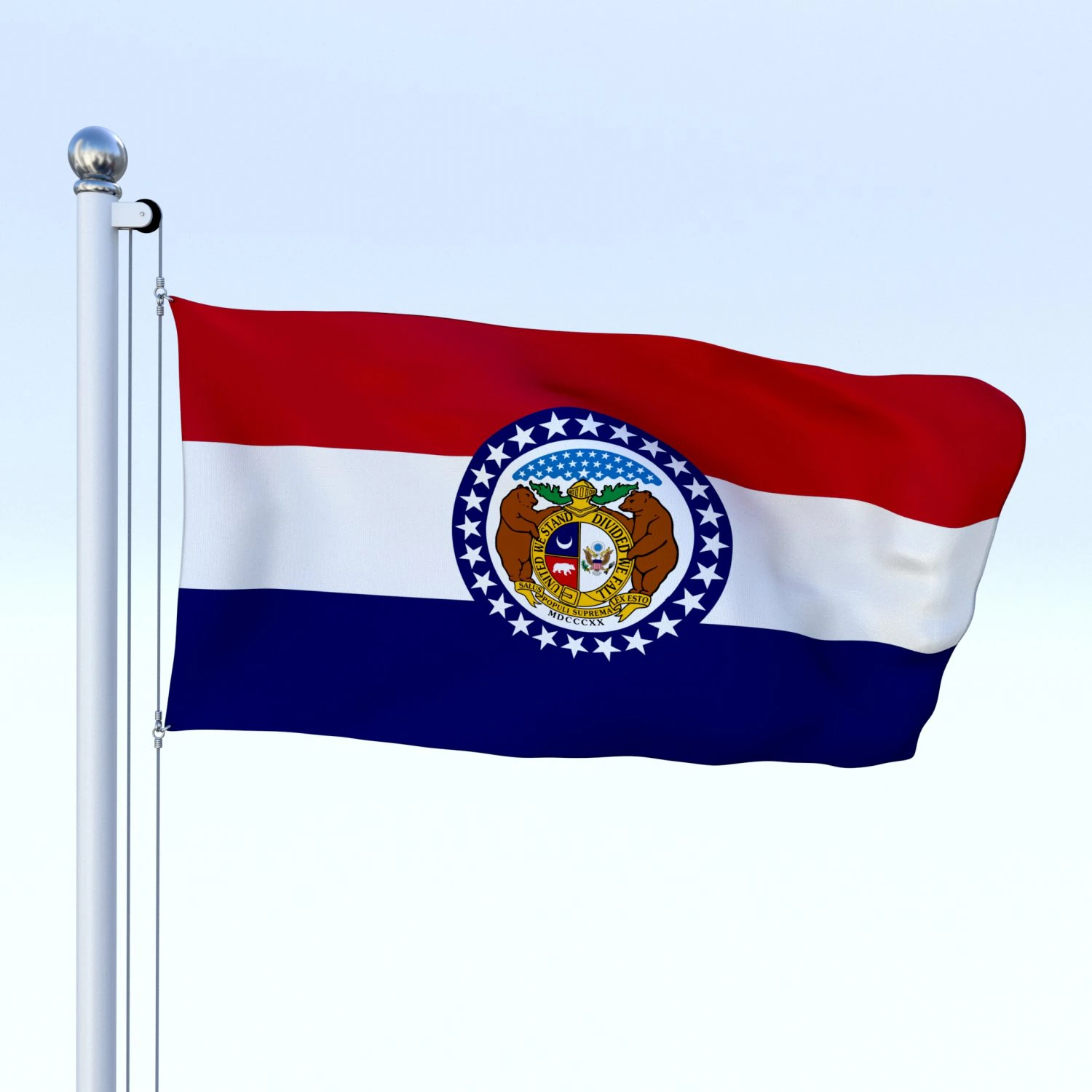 animated missouri flag 3D Model .c4d .max .obj .3ds .fbx .stl .blend 