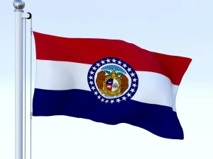 animated missouri flag 3D Model