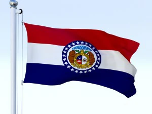 animated missouri flag 3D Model