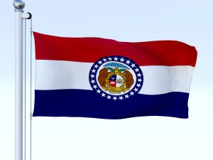 animated missouri flag 3D Model