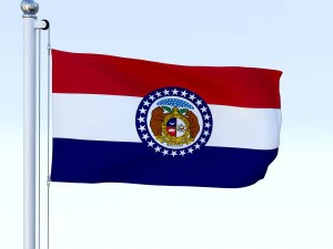 animated missouri flag 3D Model