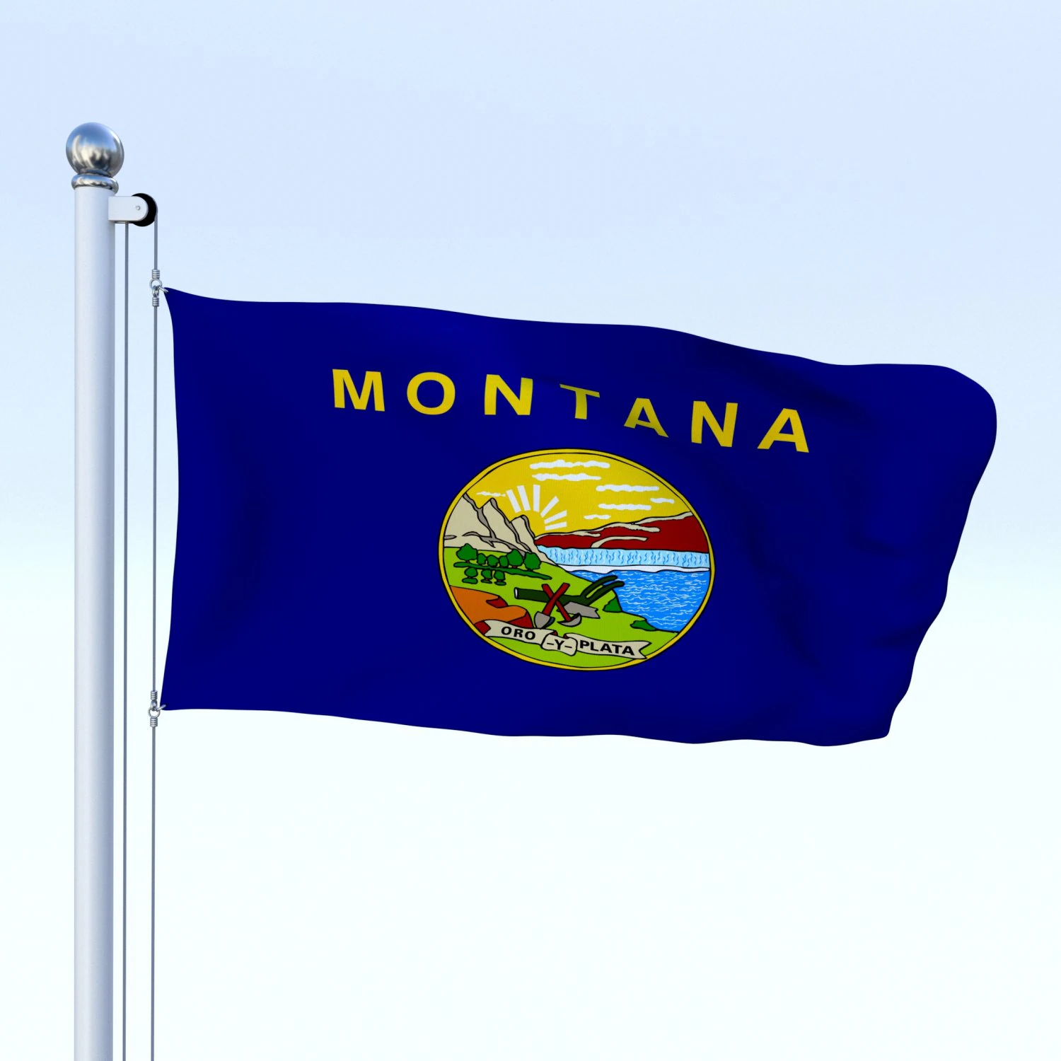 animated montana flag 3D Model .c4d .max .obj .3ds .fbx .stl .blend