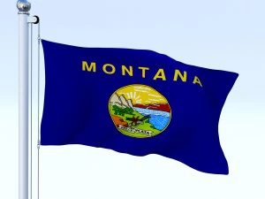 animated montana flag 3D Model
