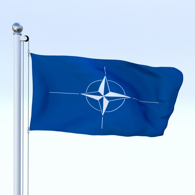 animated nato flag 3D Модель .c4d .max .obj .3ds .fbx .stl .blend 