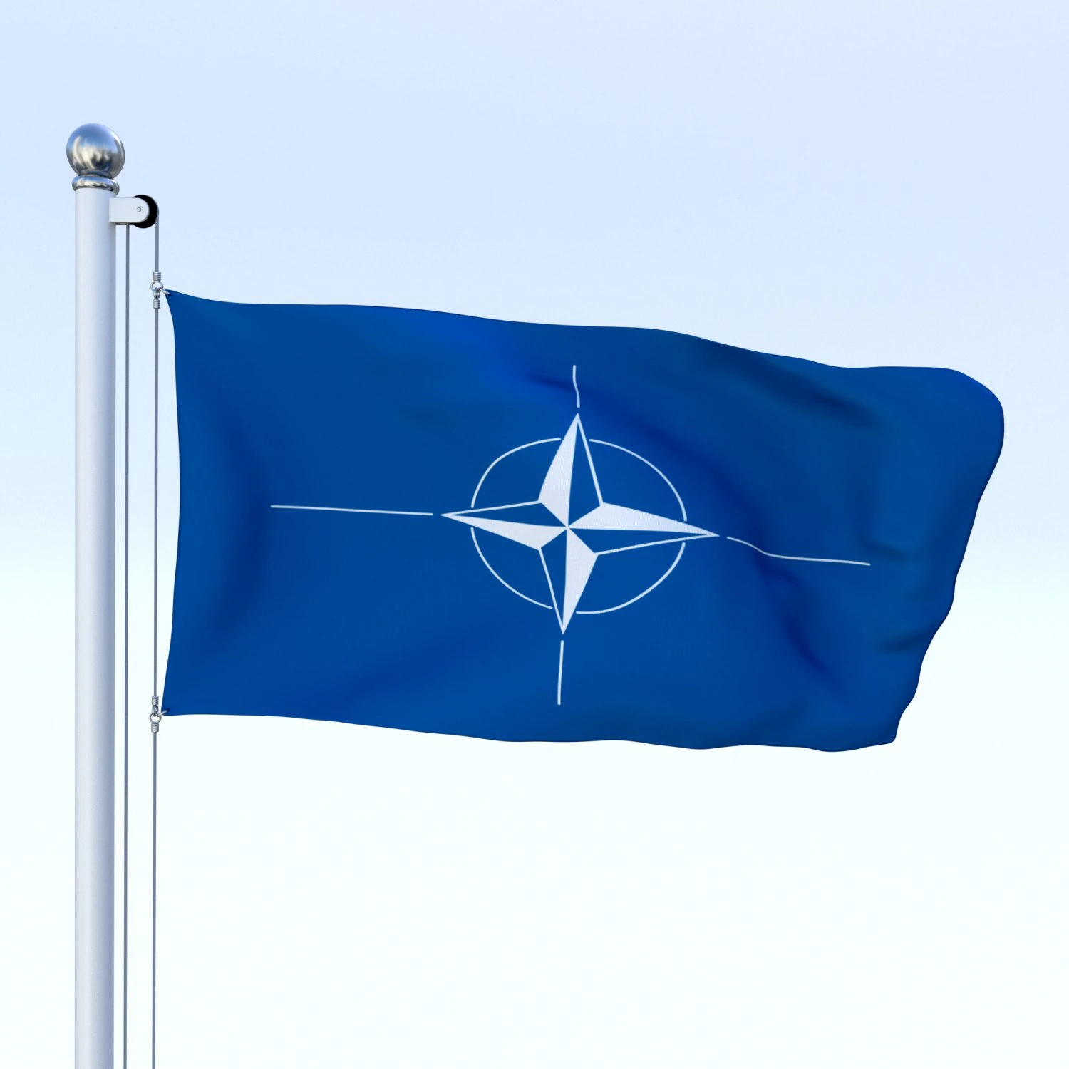 animated nato flag 3D Model .c4d .max .obj .3ds .fbx .stl .blend 