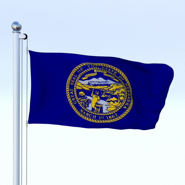 animated nebraska flag 3D मॉडल .c4d .max .obj .3ds .fbx .stl .blend 