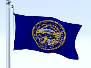 animated nebraska flag 3D Model