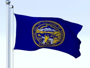 animated nebraska flag 3D Model