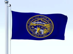 animated nebraska flag 3D Model