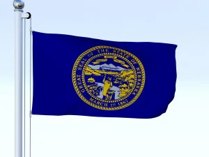 animated nebraska flag 3D Model