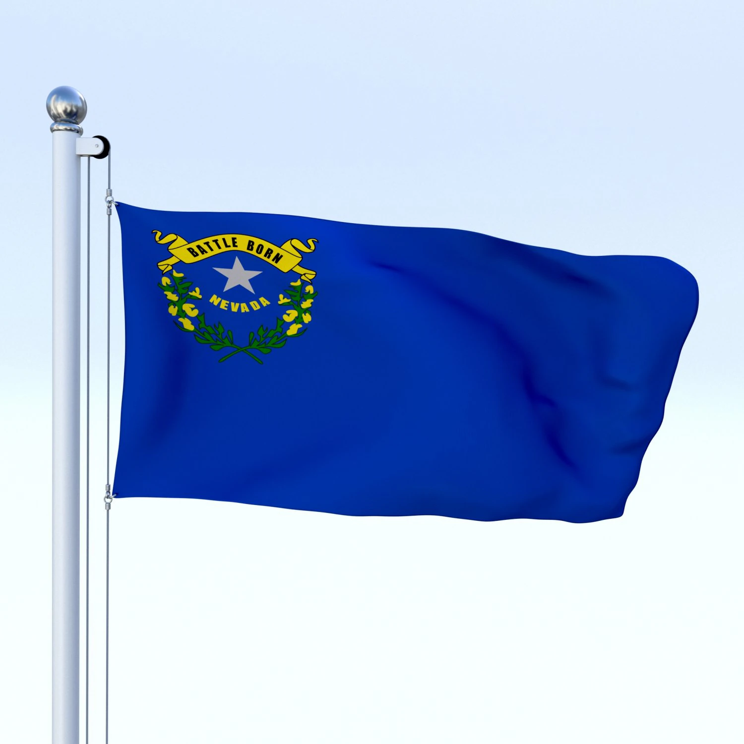 animated nevada flag 3D Model .c4d .max .obj .3ds .fbx .stl .blend 