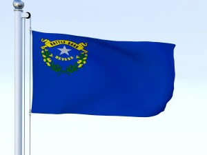 animated nevada flag 3D Model