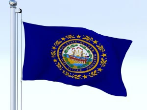 animated new hampshire flag 3D Model