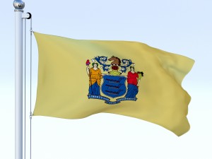 animated new jersey flag Model 3D