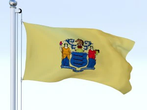 animated new jersey flag 3D Model