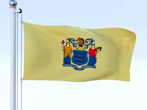 animated new jersey flag 3D Model