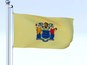 animated new jersey flag 3D Model