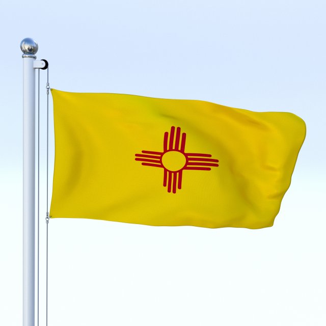 animated new mexico flag 3D Model .c4d .max .obj .3ds .fbx .stl .blend 