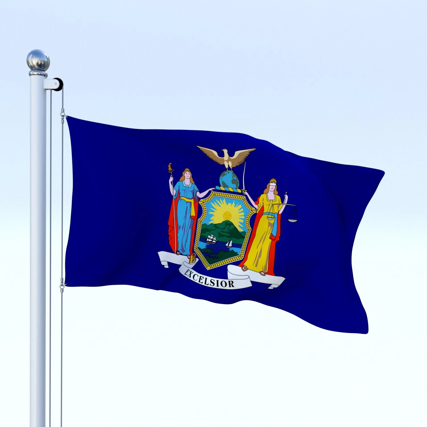 animated new york flag 3D Model .c4d .max .obj .3ds .fbx .stl .blend