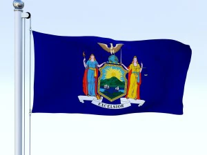 animated new york flag 3D Model