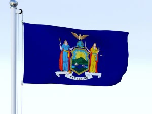 animated new york flag 3D Model