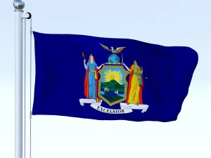 animated new york flag 3D Model