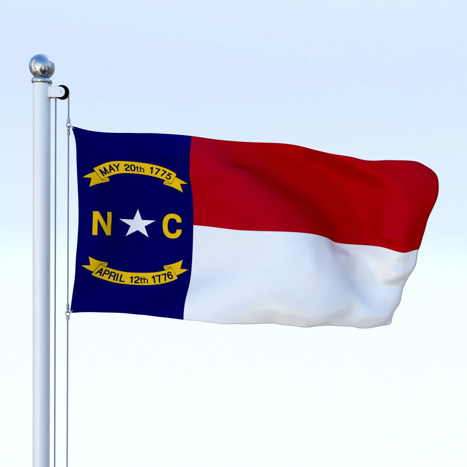 animated north carolina flag 3D Model .c4d .max .obj .3ds .fbx .stl .blend 