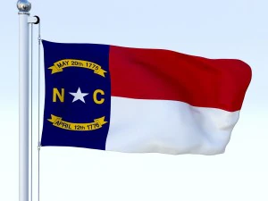 animierte North Carolina-Flagge 3D Modell